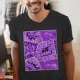 Purple Comic Book Purple Color Graphic Men's V-Neck T-Shirt Purple Comic Book Purple Color Graphic Men's V-Neck T-Shirt