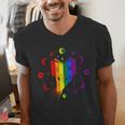 Rainbow Book With Stars And Moon Phases Gay Pride LGBT Men's V-Neck T-Shirt