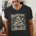 Raised By Libraries Reader Book Bibliophile Men's V-Neck T-Shirt