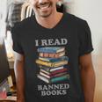 I Read Banned Books Bookworm Men's V-Neck T-Shirt