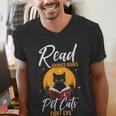 Read Banned Books Pet Cats Fight Evil Read Banned Reader Men's V-Neck T-Shirt Read Banned Books Pet Cats Fight Evil Read Banned Reader Men's V-Neck T-Shirt