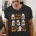 Read Boo KS Read More Bo KS Cute Ghost Reading Book Men's V-Neck T-Shirt