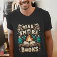 Read More Books Camping Outdoors Travel Campfire Smores Men's V-Neck T-Shirt