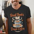 Read Books And Drink Coffee Cozy Book Lover Men's V-Neck T-Shirt Read Books And Drink Coffee Cozy Book Lover Men's V-Neck T-Shirt