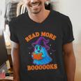 Read More Books Halloween Book Cute Ghost Reading Teaching Men's V-Neck T-Shirt Read More Books Halloween Book Cute Ghost Reading Teaching Men's V-Neck T-Shirt