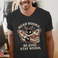 Read Books Be Kind Stay Weird Moth Coffee Lover Reading Men's V-Neck T-Shirt Read Books Be Kind Stay Weird Moth Coffee Lover Reading Men's V-Neck T-Shirt