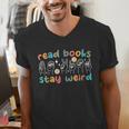 Read Books Stay Weird Sign Language ASL Teacher Book Lover Men's V-Neck T-Shirt