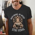 Read Books Be Weird Stay Feral Goat Men's V-Neck T-Shirt