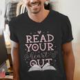 Read Your Heart Out Book Adventures In Pages Men's V-Neck T-Shirt Read Your Heart Out Book Adventures In Pages Men's V-Neck T-Shirt