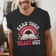 Read Your Heart Out Book Lover Fun Reading Time Men's V-Neck T-Shirt Read Your Heart Out Book Lover Fun Reading Time Men's V-Neck T-Shirt
