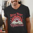 Read Your Heart Out Book Valentines Day Reading Teacher Men's V-Neck T-Shirt