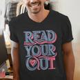 Read Your Heart Out Cute Teacher Reading Book Love Bookworm Men's V-Neck T-Shirt
