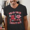 Read Your Heart Out Valentine Teacher Book Lover Men's V-Neck T-Shirt