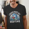 I Read Past My Bedtime Reading Dolphin Book Lover Men's V-Neck T-Shirt