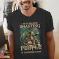 I Read Because Roasting People Is Frowned Upon Dragon Book Men's V-Neck T-Shirt