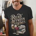 Read Between The Wines Vintage Book Lovers Wine Reading Men's V-Neck T-Shirt Read Between The Wines Vintage Book Lovers Wine Reading Men's V-Neck T-Shirt