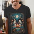 The Reader Bookish Cute Spooky Ghost Reading Book Tarot Card Men's V-Neck T-Shirt The Reader Bookish Cute Spooky Ghost Reading Book Tarot Card Men's V-Neck T-Shirt