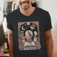 The Reader Tarot Card Shirt Bird Book Lover Bookworm Men's V-Neck T-Shirt The Reader Tarot Card Shirt Bird Book Lover Bookworm Men's V-Neck T-Shirt