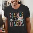 Readers Are Leaders Reading Book Lovers Teacher Women Kids Men's V-Neck T-Shirt Readers Are Leaders Reading Book Lovers Teacher Women Kids Men's V-Neck T-Shirt