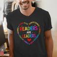 Readers Are Leaders Reading Teacher Women Kids Book Lovers Men's V-Neck T-Shirt