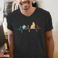 Reading Cat Heartbeat Book & Cat Lover Men's V-Neck T-Shirt