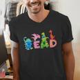 Reading DinosaurRex Dino Book Lover Men's V-Neck T-Shirt