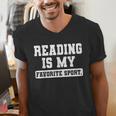 Reading Is My Favorite Sport Book Lover Reader Men's V-Neck T-Shirt