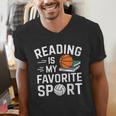 Reading Is My Favorite Sport Reading Book Lover Reader Men's V-Neck T-Shirt