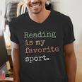 Reading Is My Favorite Sport Book Lovers Man Woman Men's V-Neck T-Shirt Reading Is My Favorite Sport Book Lovers Man Woman Men's V-Neck T-Shirt