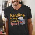 Reading Is My Favorite Sport Book Lovers Men's V-Neck T-Shirt Reading Is My Favorite Sport Book Lovers Men's V-Neck T-Shirt