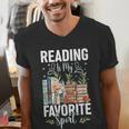 Reading Is My Favorite Sport Bookworm Men's V-Neck T-Shirt Reading Is My Favorite Sport Bookworm Men's V-Neck T-Shirt