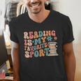 Reading Is My Favorite Sport Retro Groovy Book Lovers Men's V-Neck T-Shirt Reading Is My Favorite Sport Retro Groovy Book Lovers Men's V-Neck T-Shirt