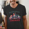 Reading With My Gnomies Reading Book Christmas Men's V-Neck T-Shirt