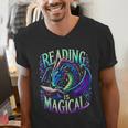 Reading Is Magical Dragon Tee Perfect For Book Lovers Kids Men's V-Neck T-Shirt Reading Is Magical Dragon Tee Perfect For Book Lovers Kids Men's V-Neck T-Shirt