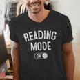 Reading Mode On Book Lover Librarian Teacher Men's V-Neck T-Shirt Reading Mode On Book Lover Librarian Teacher Men's V-Neck T-Shirt