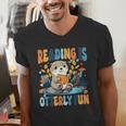 Reading Is Otterly Fun Sea Otter Book Lover Bookworm Men's V-Neck T-Shirt