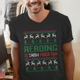 Reading Is Snow Much Fun Winter Bookworm Reading Book Lovers Men's V-Neck T-Shirt Reading Is Snow Much Fun Winter Bookworm Reading Book Lovers Men's V-Neck T-Shirt