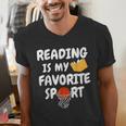 Reading Is My Tee Favorite Sport Basketball World Book Day Men's V-Neck T-Shirt
