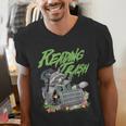 Reading Trash Racoon Bookworm Bookish Librarian Book Lover Men's V-Neck T-Shirt