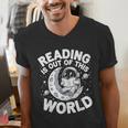 Reading Is Out Of This World Space Books Lover Men's V-Neck T-Shirt Reading Is Out Of This World Space Books Lover Men's V-Neck T-Shirt