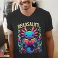 Readsalotl Axolotl Book Lovers Axolotls Men's V-Neck T-Shirt Readsalotl Axolotl Book Lovers Axolotls Men's V-Neck T-Shirt