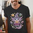 ReadsALOTL Cute Axolotl Book Lover Men's V-Neck T-Shirt ReadsALOTL Cute Axolotl Book Lover Men's V-Neck T-Shirt