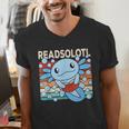 Readsolotl Blue Kawaii Axolotl Book Lover Reading Retro Men's V-Neck T-Shirt Readsolotl Blue Kawaii Axolotl Book Lover Reading Retro Men's V-Neck T-Shirt