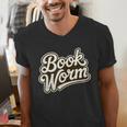 Retro Book Worm Reading For Book Lovers Men's V-Neck T-Shirt Retro Book Worm Reading For Book Lovers Men's V-Neck T-Shirt