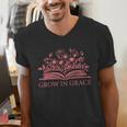 Retro Grow In Grace Wildflower Book Christian Bible Verse Men's V-Neck T-Shirt Retro Grow In Grace Wildflower Book Christian Bible Verse Men's V-Neck T-Shirt
