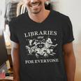 Retro Libraries Are For Everyone Racoon Reading Book Lover Men's V-Neck T-Shirt Retro Libraries Are For Everyone Racoon Reading Book Lover Men's V-Neck T-Shirt