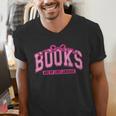 Retro Pink Coquette Bow Valentine Book Lover Varsity Men's V-Neck T-Shirt Retro Pink Coquette Bow Valentine Book Lover Varsity Men's V-Neck T-Shirt