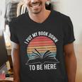 Retro I Put My Book Down To Be Here For Book Lover Men's V-Neck T-Shirt