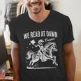 Retro We Read At Dawn Cowgirl Western Librarian Book Lover Men's V-Neck T-Shirt Retro We Read At Dawn Cowgirl Western Librarian Book Lover Men's V-Neck T-Shirt