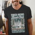 Retro Tired Moms Book Club Bookish Booktrovert Mother's Day Men's V-Neck T-Shirt Retro Tired Moms Book Club Bookish Booktrovert Mother's Day Men's V-Neck T-Shirt